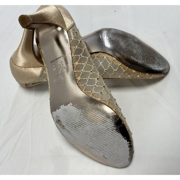 Sexy Women's Size 8 Cream/Sheer/Jewels Peep Toe Pumps 🤩 - Picture 5 of 11
